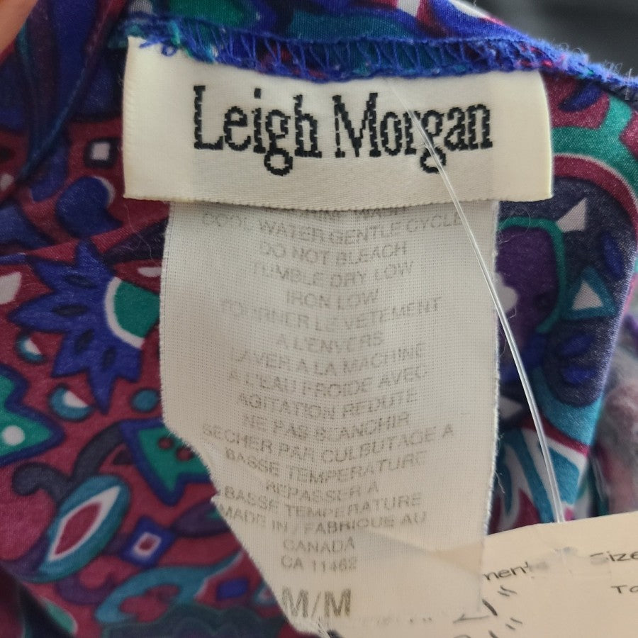Vintage Leigh Morgan Flower Long Sleeve Blouse Size M/L