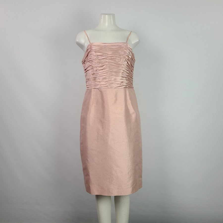 Adrianna Papell Occasions Pink Silk Dress & Blazer Size M