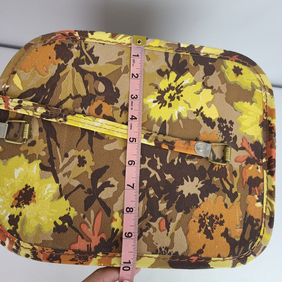 Vintage Yellow Floral Hat Wig Box