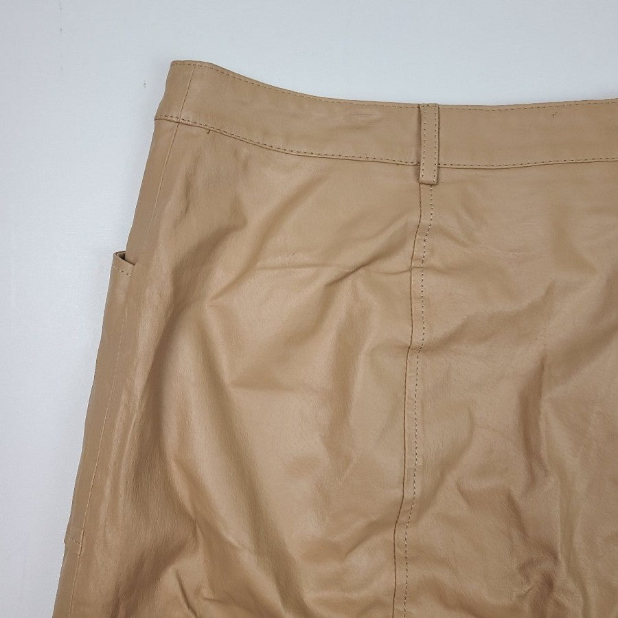 Jessica London Nude Brown Leather Skirt Size 22