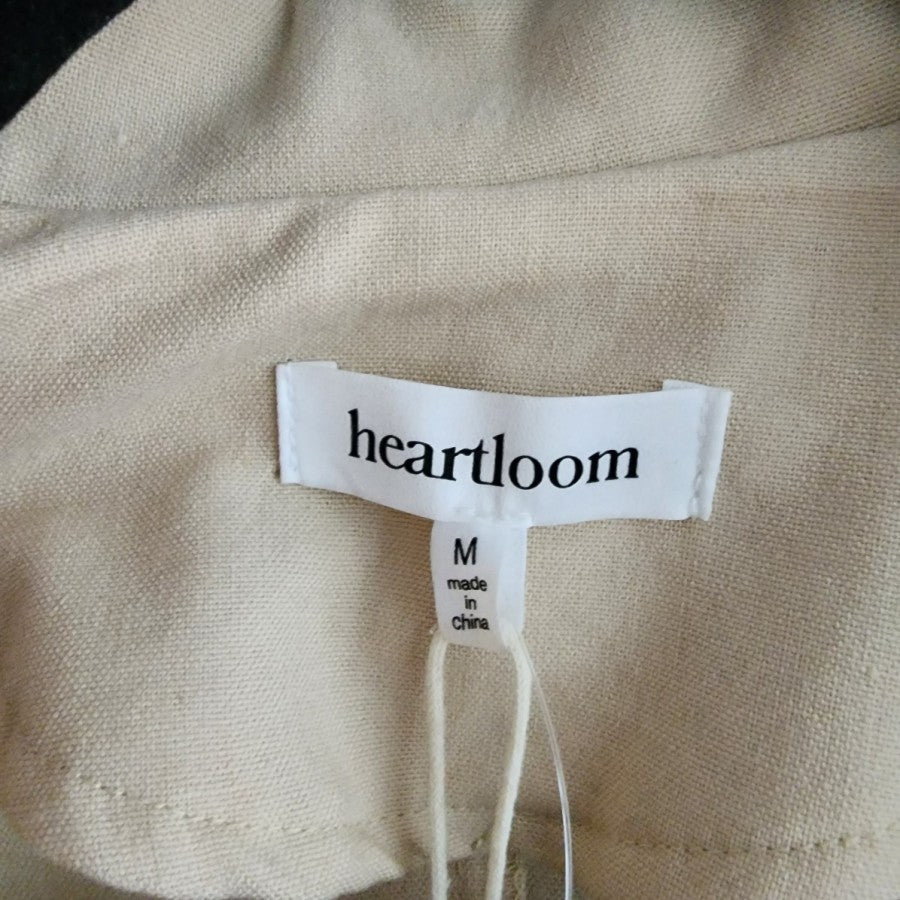 Heartloom Cream Linen Cotton Double Breasted Blazer Size M