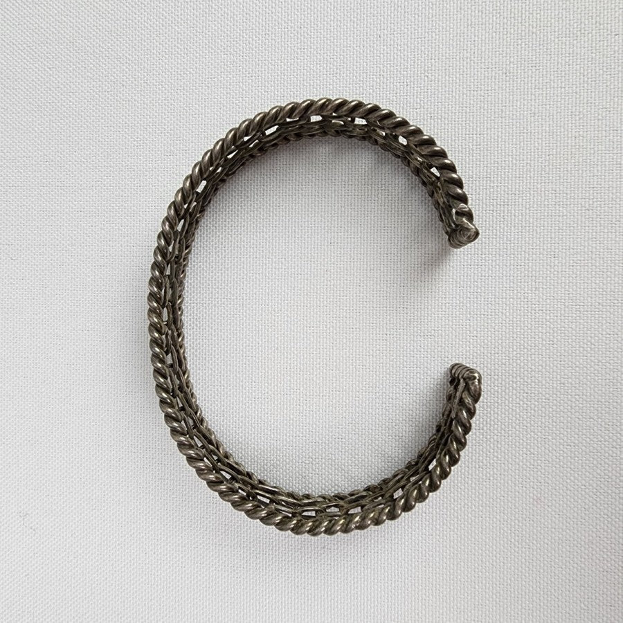 925 BA Sterling Silver Woven Cuff Bracelet