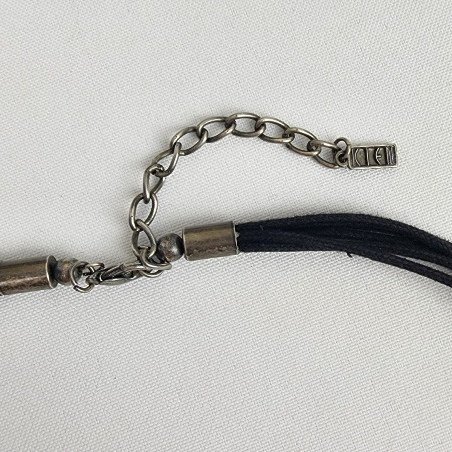 Kiam Family Silver Pendant Black Cord Necklace