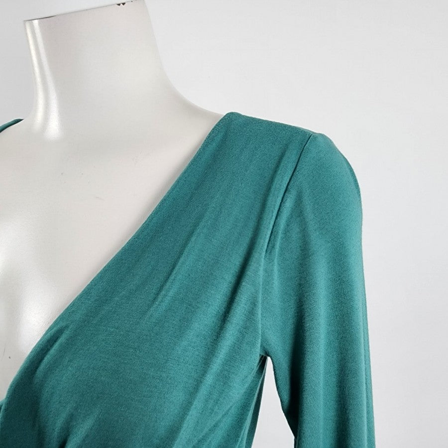 Giuli Green Silk Long Sleeve Mini Dress Size S