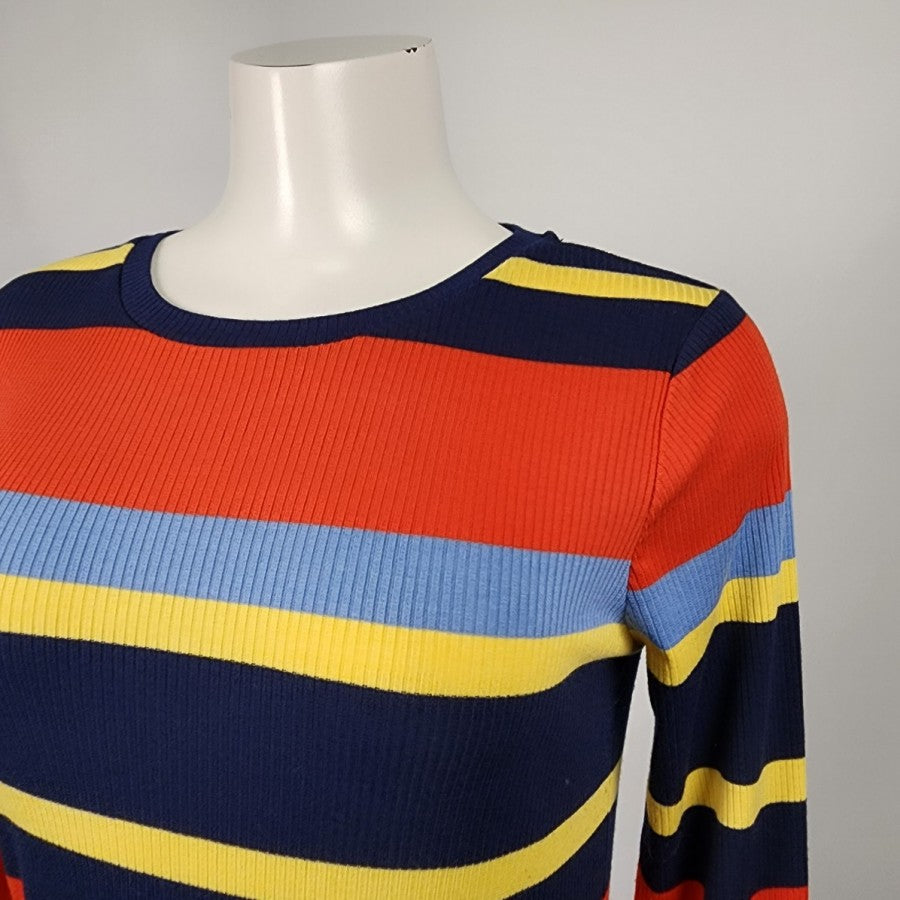 Long Tall Sally Red Striped Knit Sweater Size S
