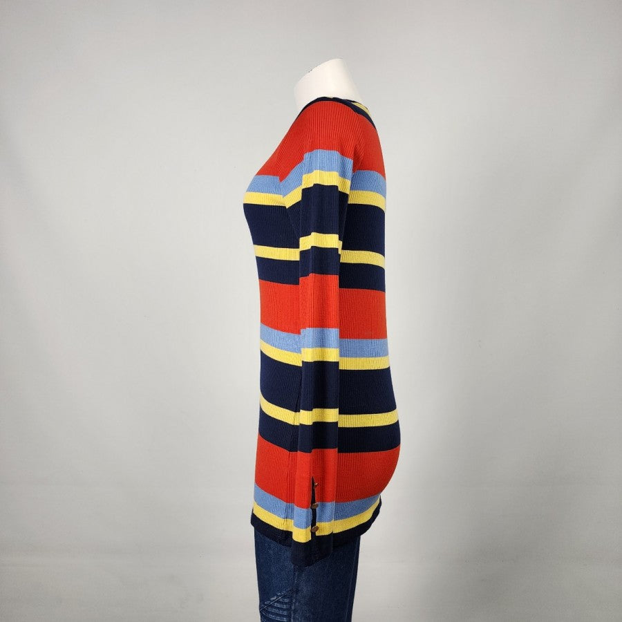 Long Tall Sally Red Striped Knit Sweater Size S