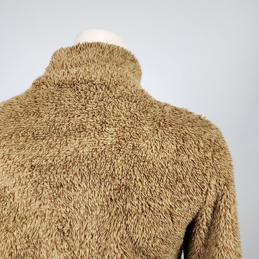 Brown Fuzzy Cotton Turtle Neck Sweatshirt Size 1X
