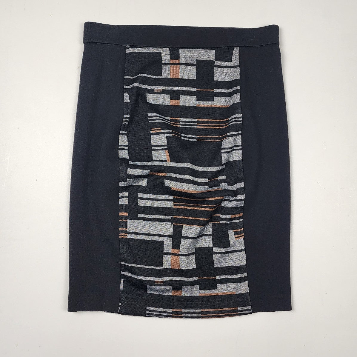 Cleo Black & Brown Geometric Print Skirt Size S