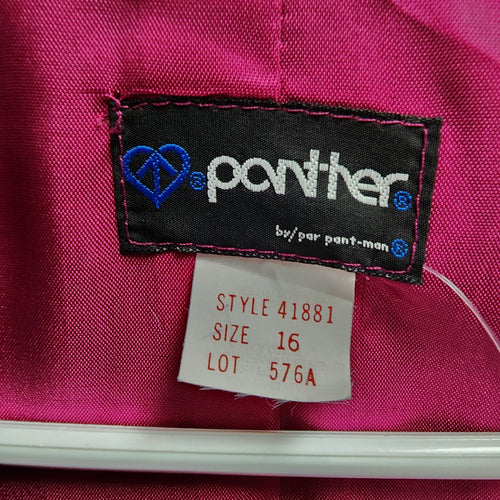 Panther Pink Wool Plaid Blazer Jacket Size 16