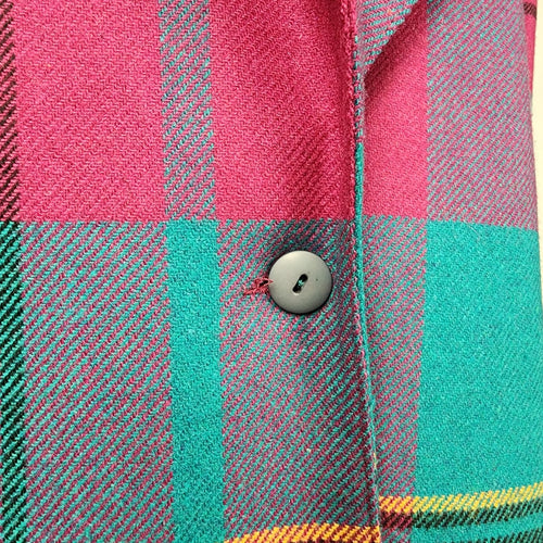 Panther Pink Wool Plaid Blazer Jacket Size 16