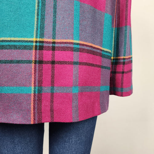 Panther Pink Wool Plaid Blazer Jacket Size 16