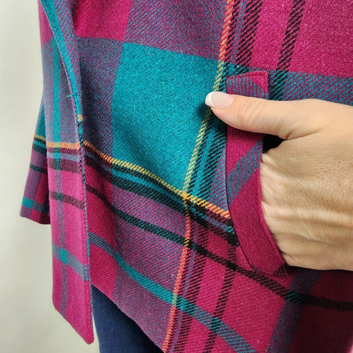 Panther Pink Wool Plaid Blazer Jacket Size 16