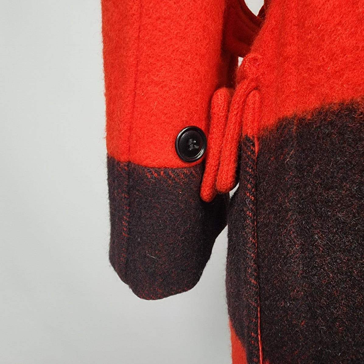 Vintage 1970s Hudson's Bay Red Point Blanket Pea Coat Size L