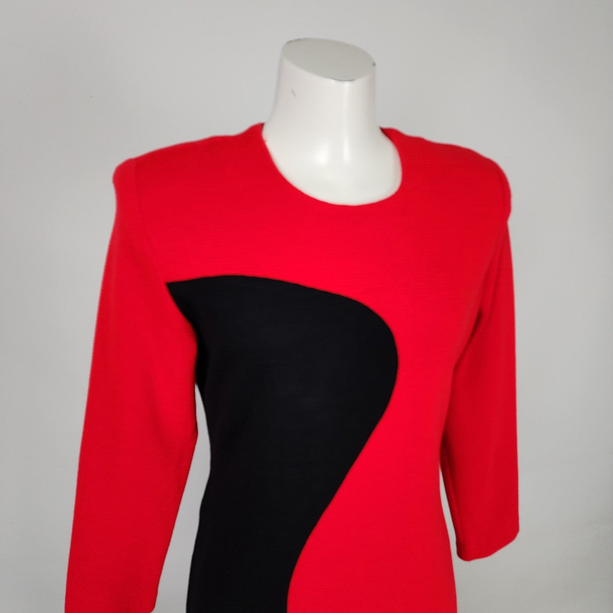 Vintage Editions Red & Black Color Block Mini Dress Size M