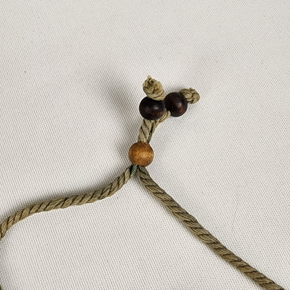 Vintage Wood Beaded Necklace Boho Handmade