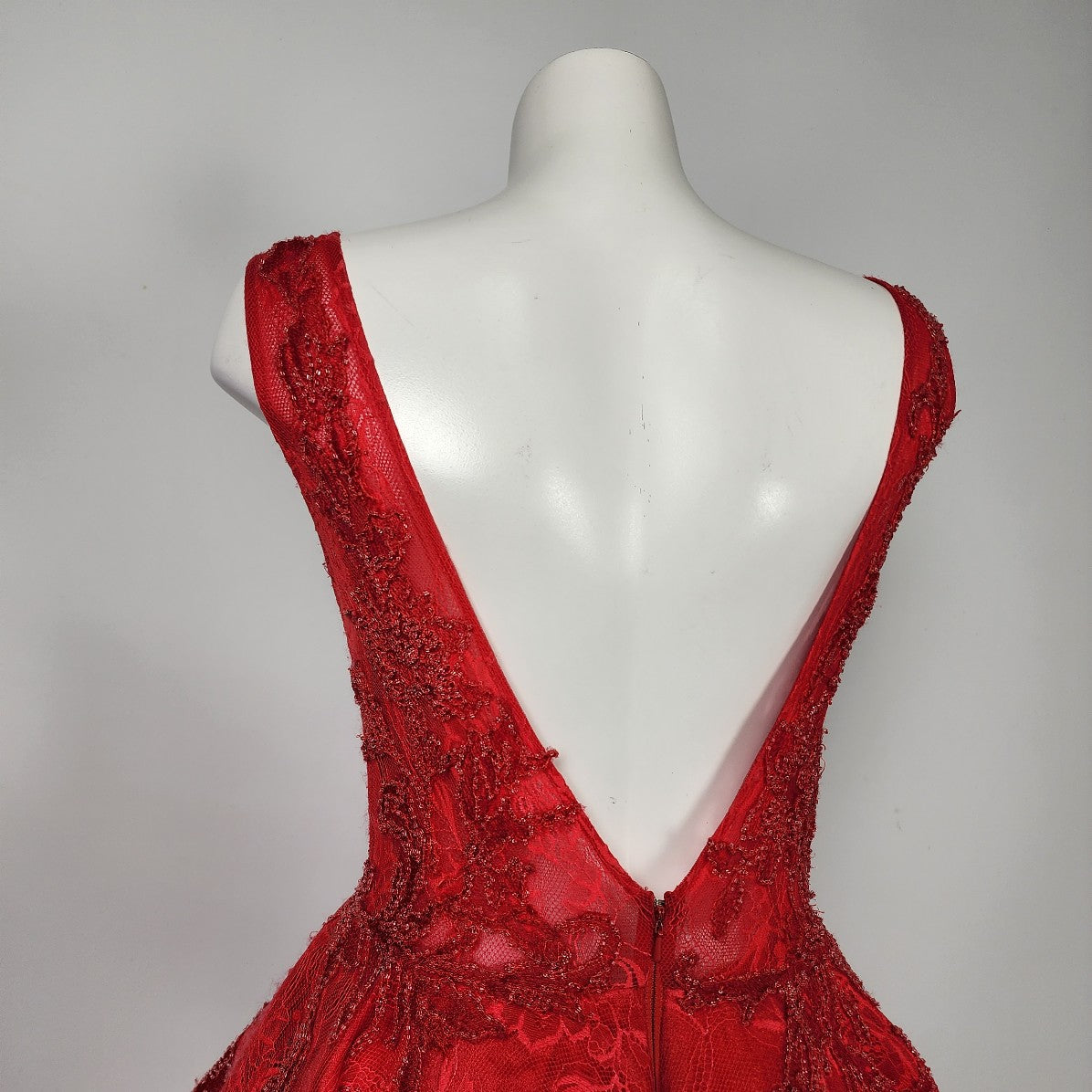 Andrea & Leo Couture Red Flare Grad Gown Size S/M