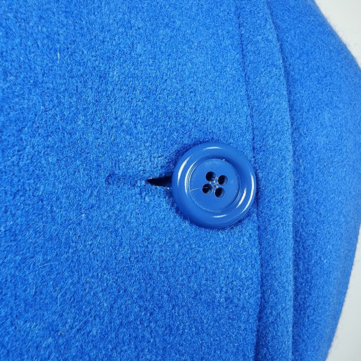 Vintage Sears Blue Wool Coat Puff Sleeve Peacoat Size L/XL