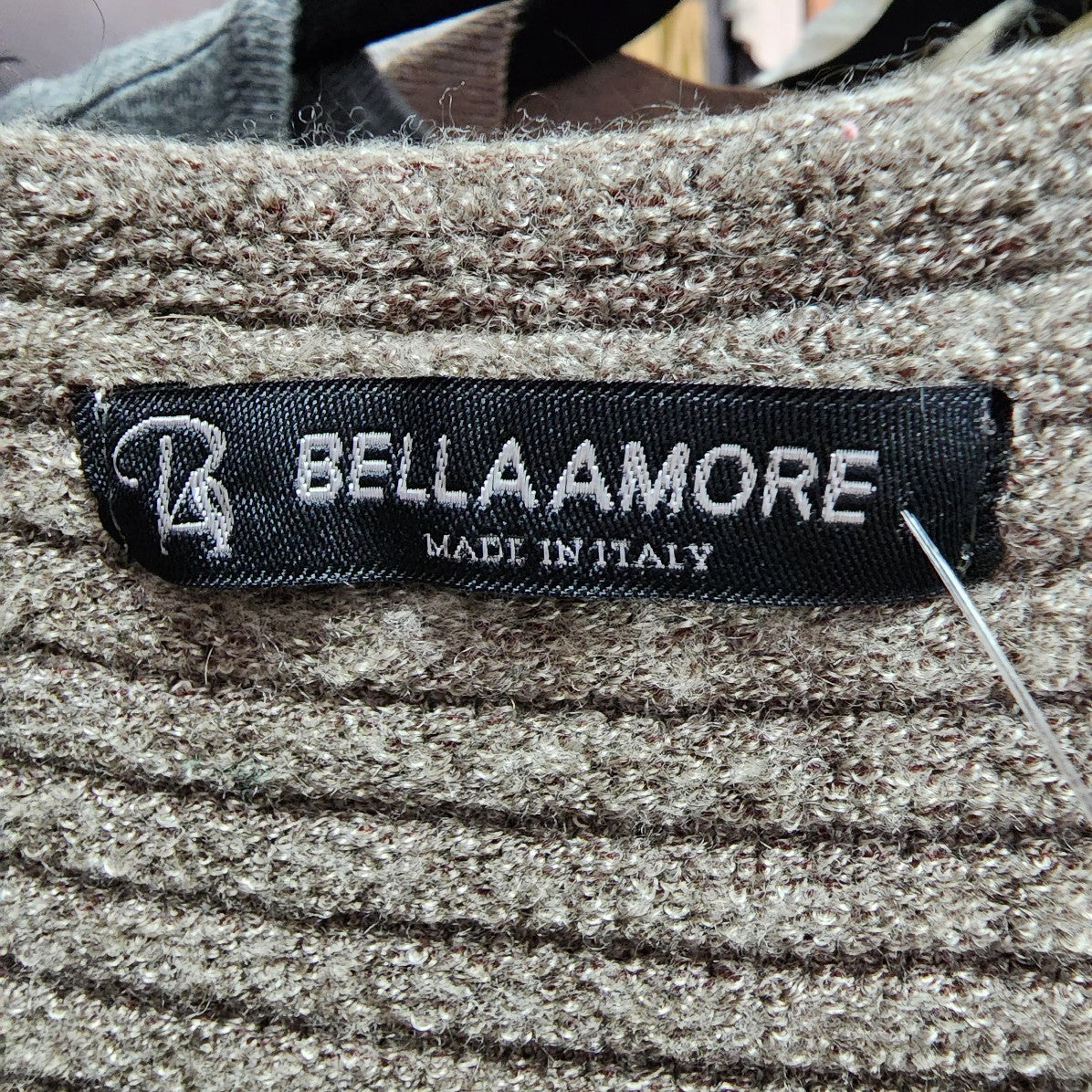 Bella Amore Made In Italy Brown Knit Tunic Sweater Size S/M