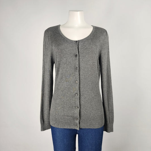 Kenneth Cole Grey Knit Button Up Cardigan Size S