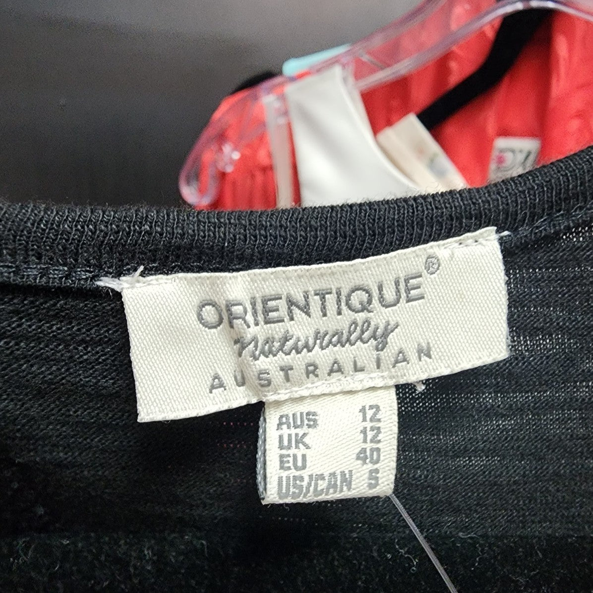 Orientique Naturally Australian Black Cotton Midi Dress Size S