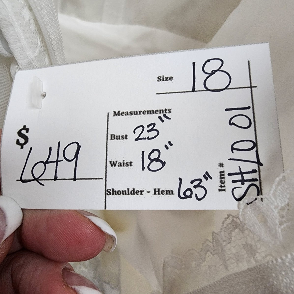 Rebecca Ingram White Lace Beaded Bodice Tulle Wedding Gown Size 18