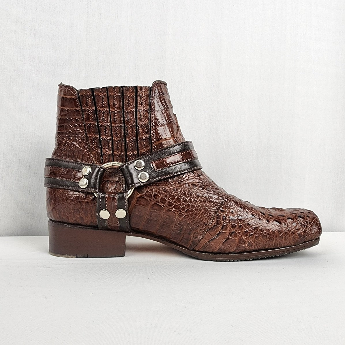 Brown snakeskin clearance ankle boots