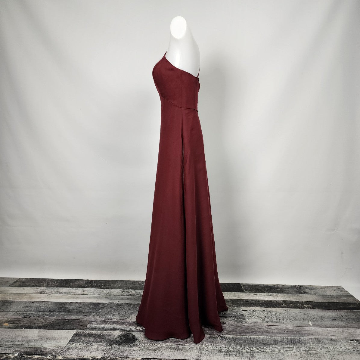 For Her and For Him Burgundy Halter Neck Bridesmaid Dress Size XS