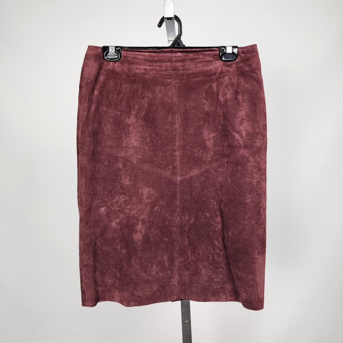 Vintage Victoria Leather Burgundy Suede Skirt Size M