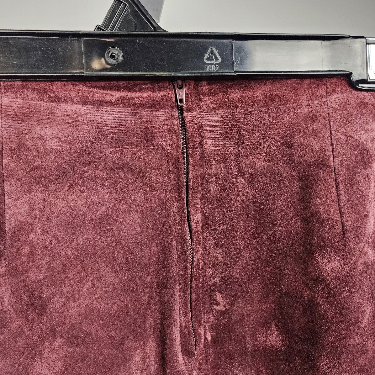 Vintage Victoria Leather Burgundy Suede Skirt Size M