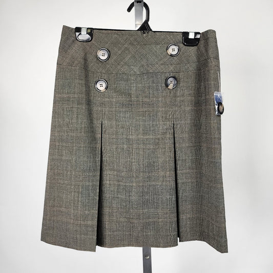 Reitmans Brown Tweed Button Detail Skirt Size S