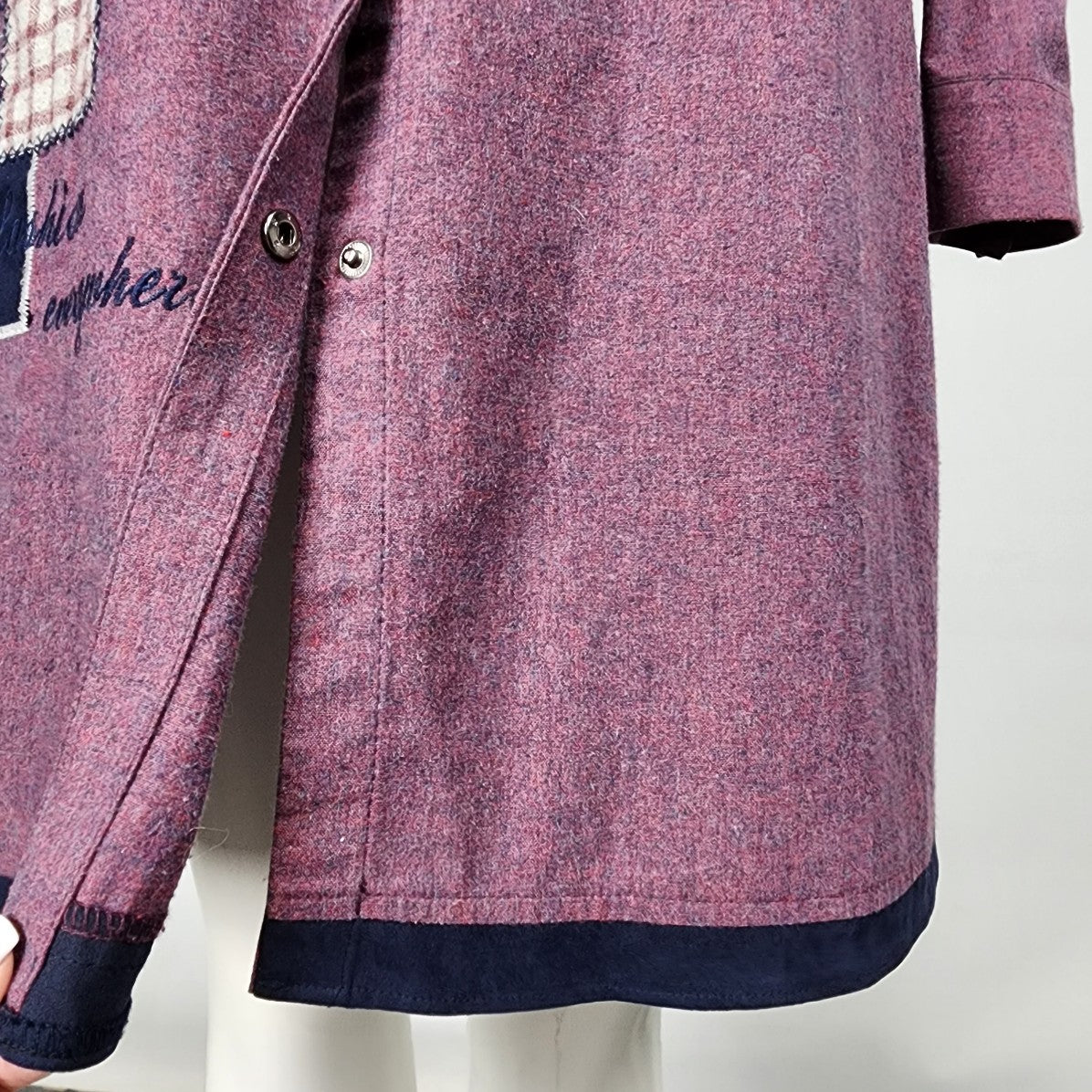 Alvina Purple Cotton Snap Front Shirt Dress Size M