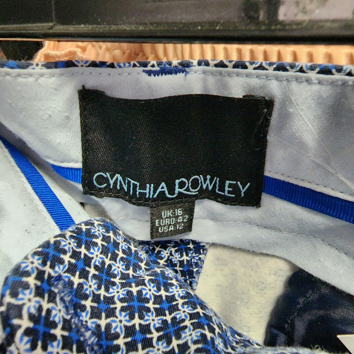 Cynthia Rowley Blue Floral Printed Cropped Pants Size 12