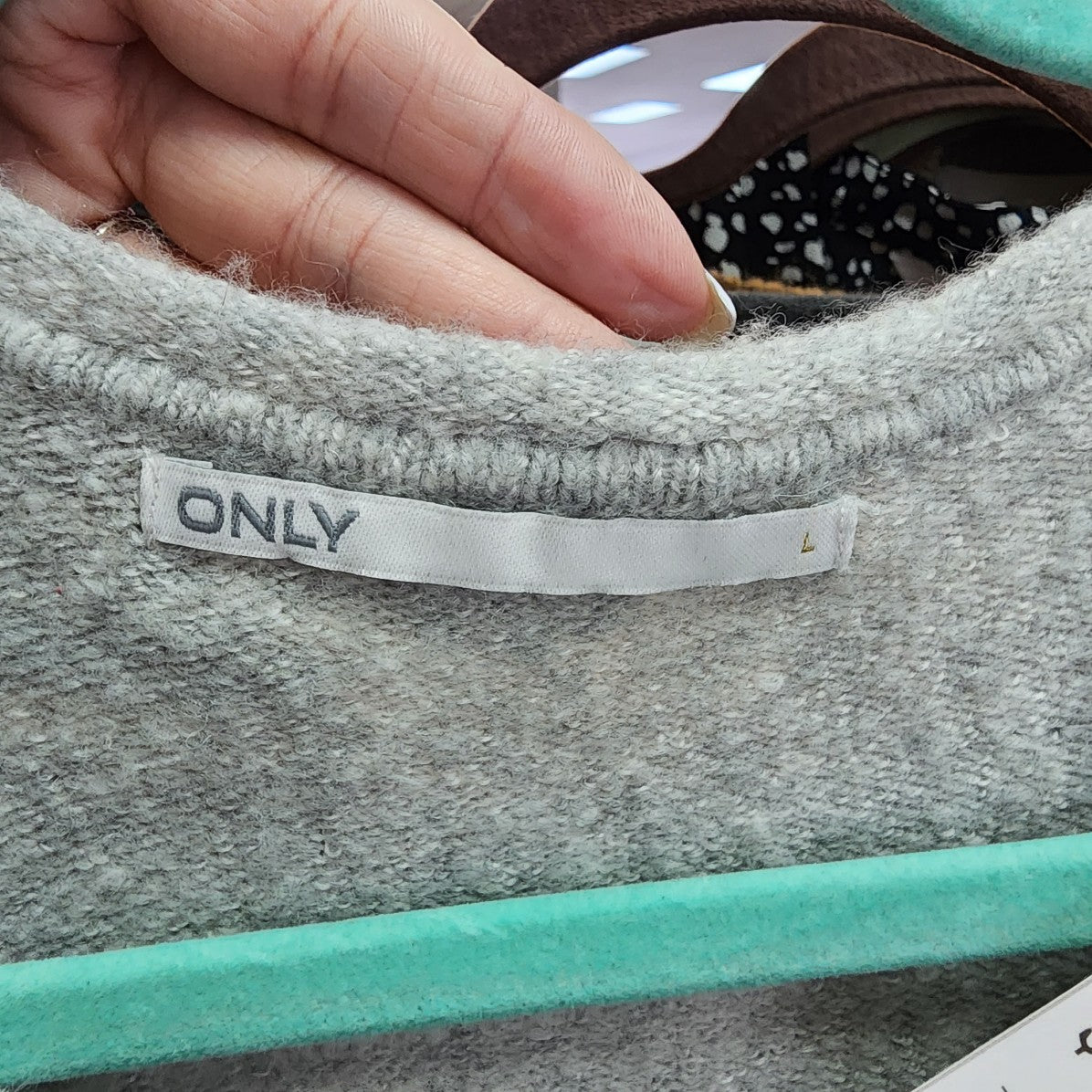 Only Grey Soft Knit Oversize Sweater Size L