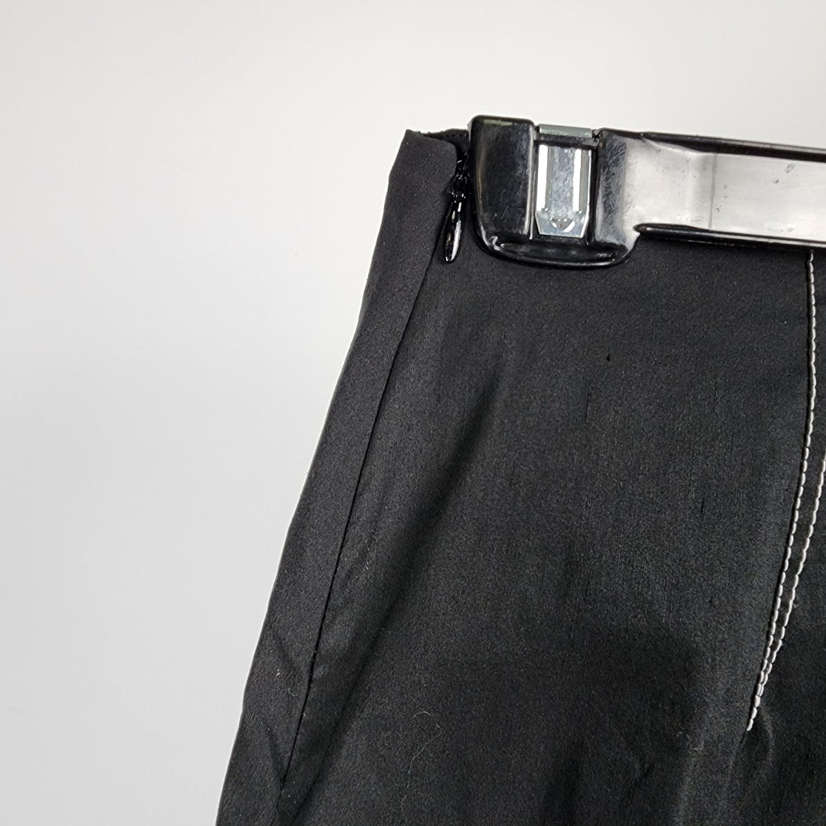 Sarah Pacini Made In Italy Black Linen Cotton Pencil Long Skirt Size 0