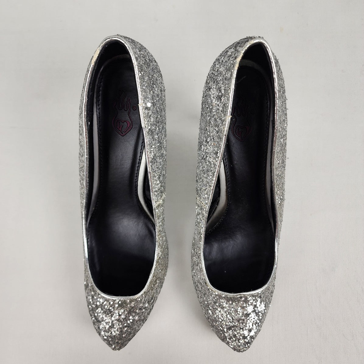 Silver Sparkle Heels Size 9