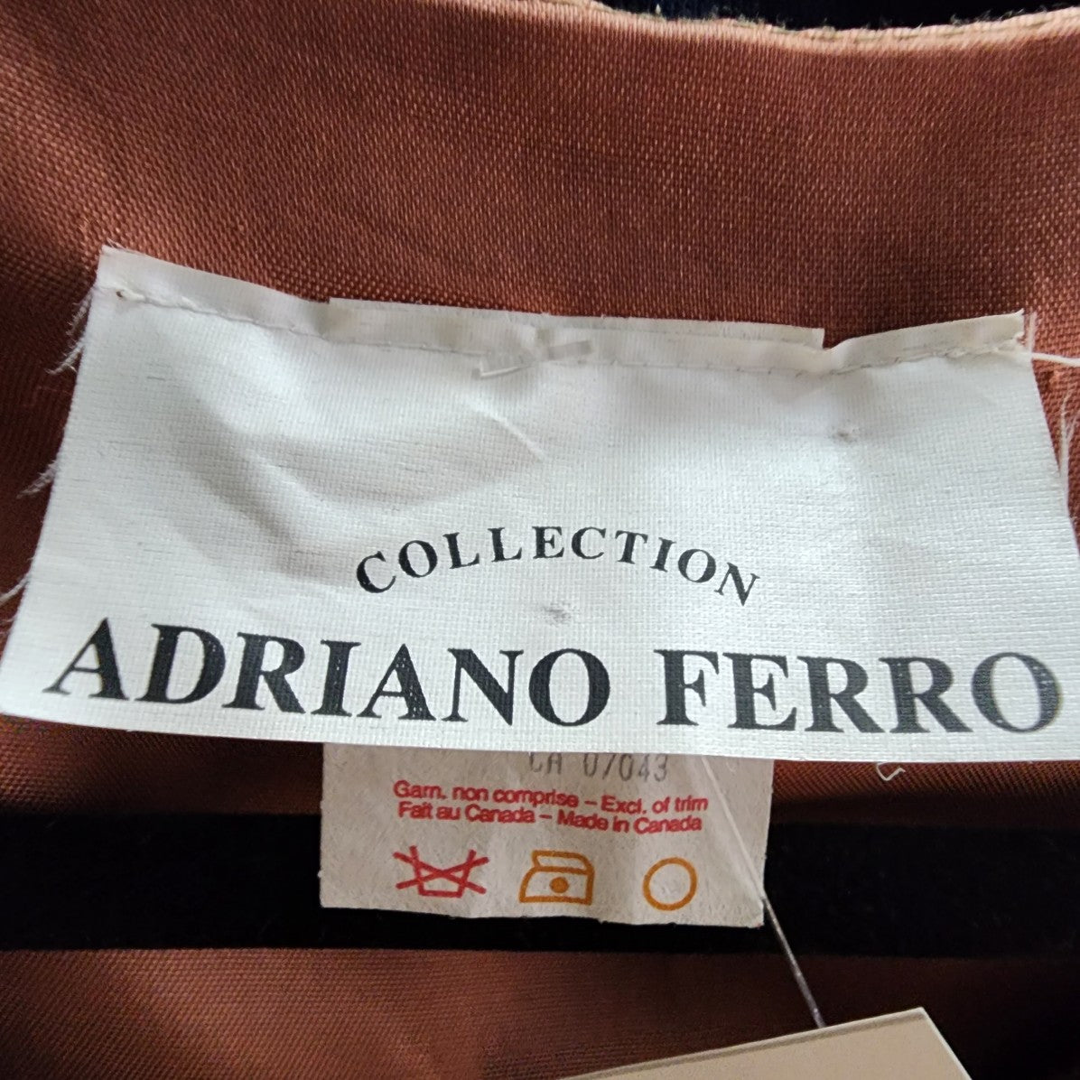 Vintage Adriano Ferro Brown Zip Front Vest Size M