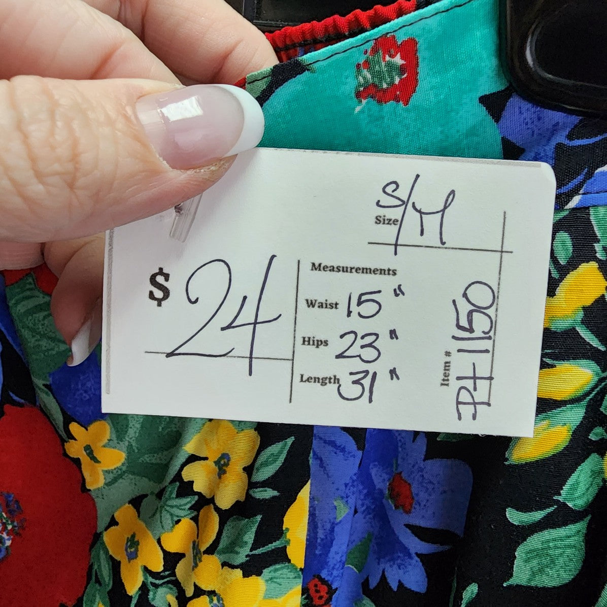 Principles Colorful Floral Midi Skirt Size S/M