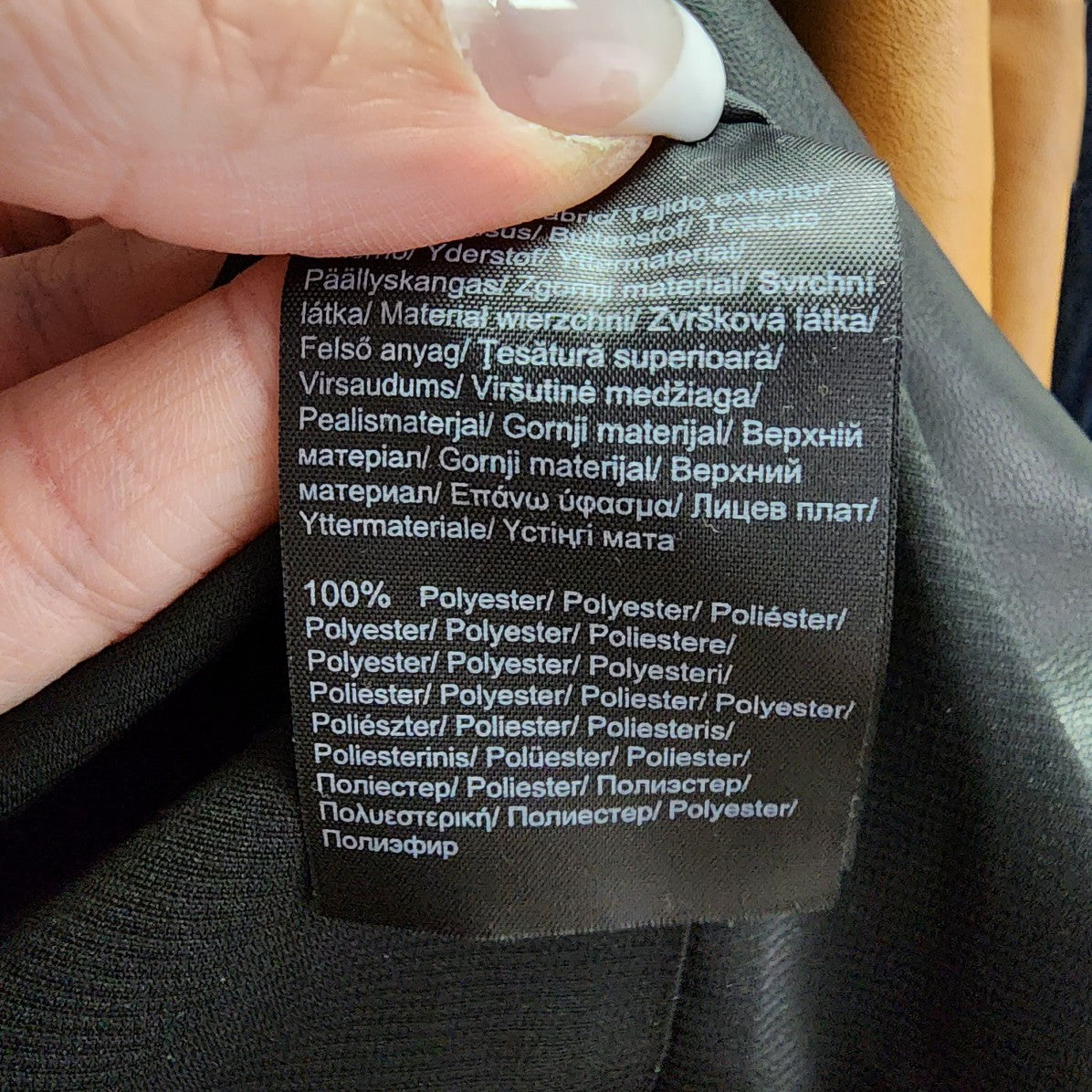 Comma Black Vegan Leather Cropped Jacket Size M