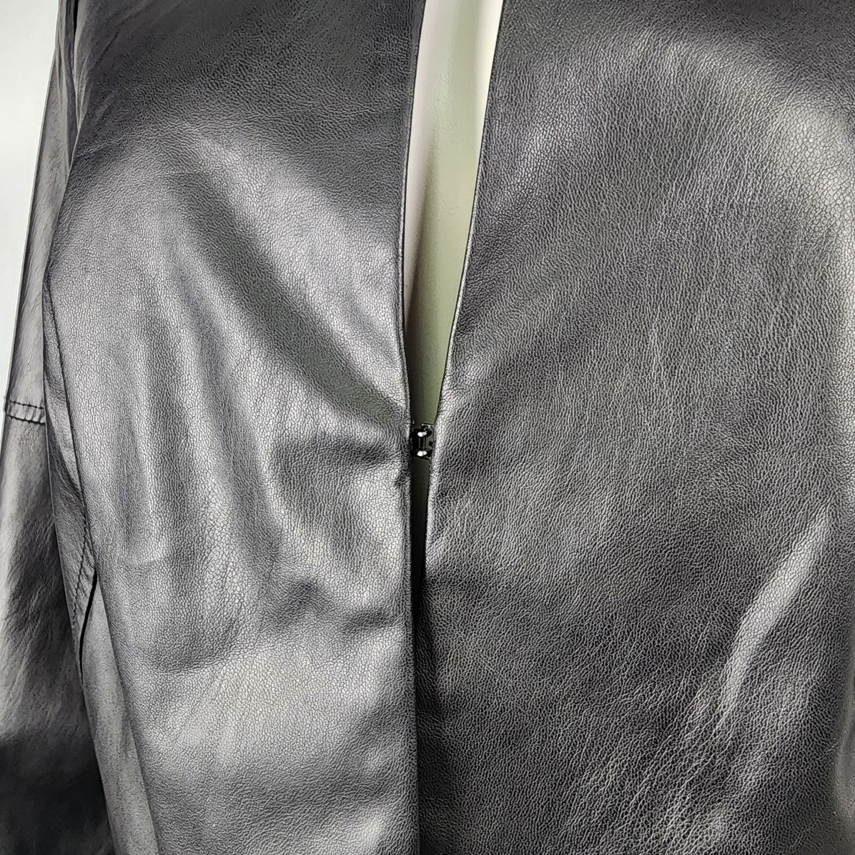 Comma Black Vegan Leather Cropped Jacket Size M