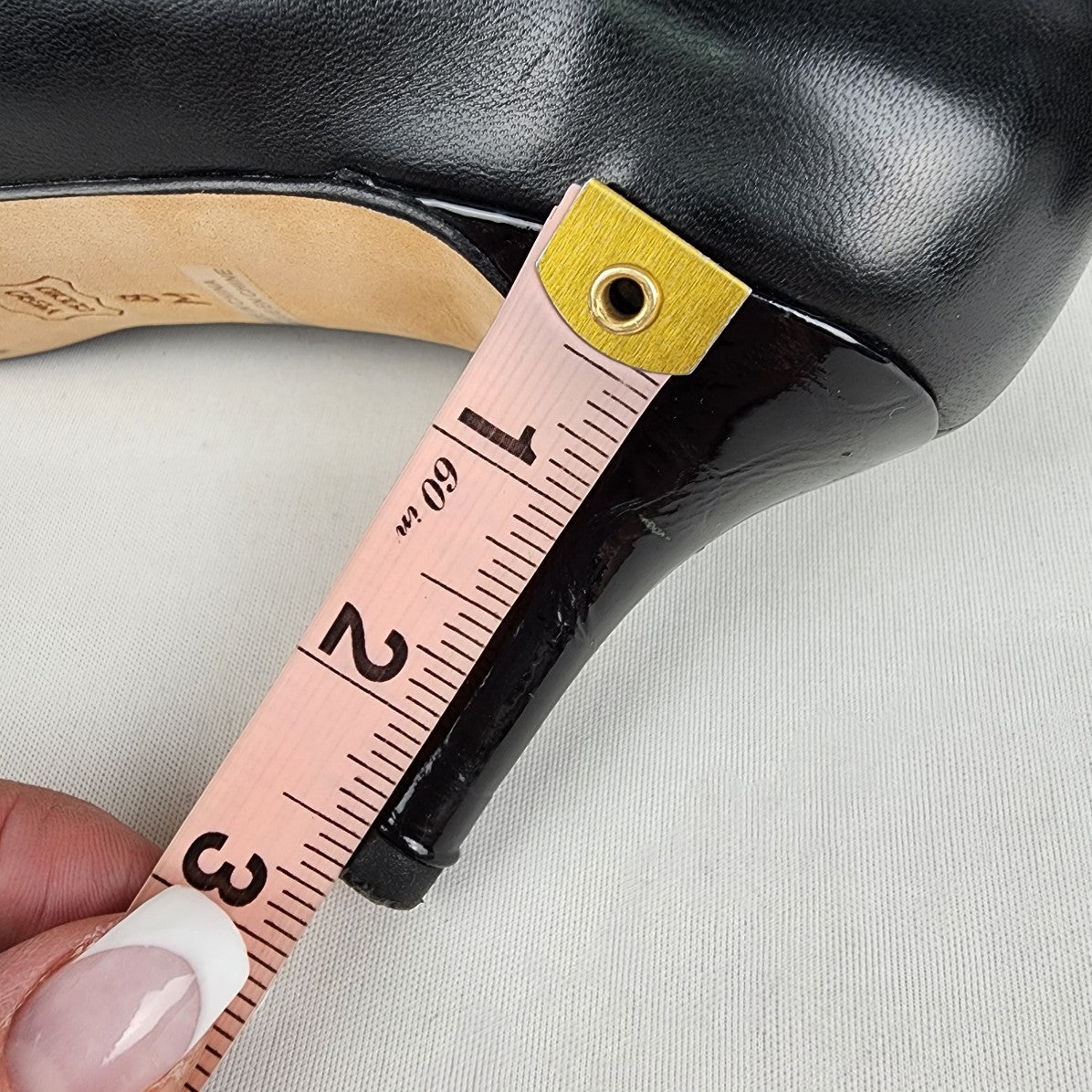 Vaneli Black Leather Heels Size 7.5