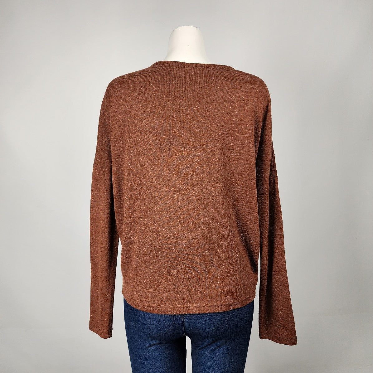 Eve Gravel Brown Long Sleeve Top Size M