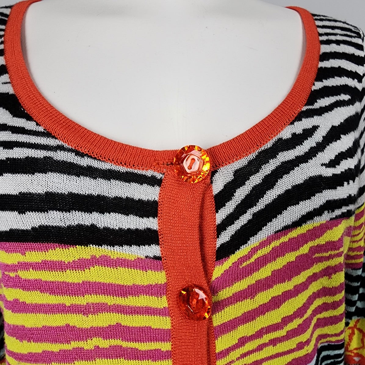 Elena Wang Bright Colored Knit Cardigan Size M