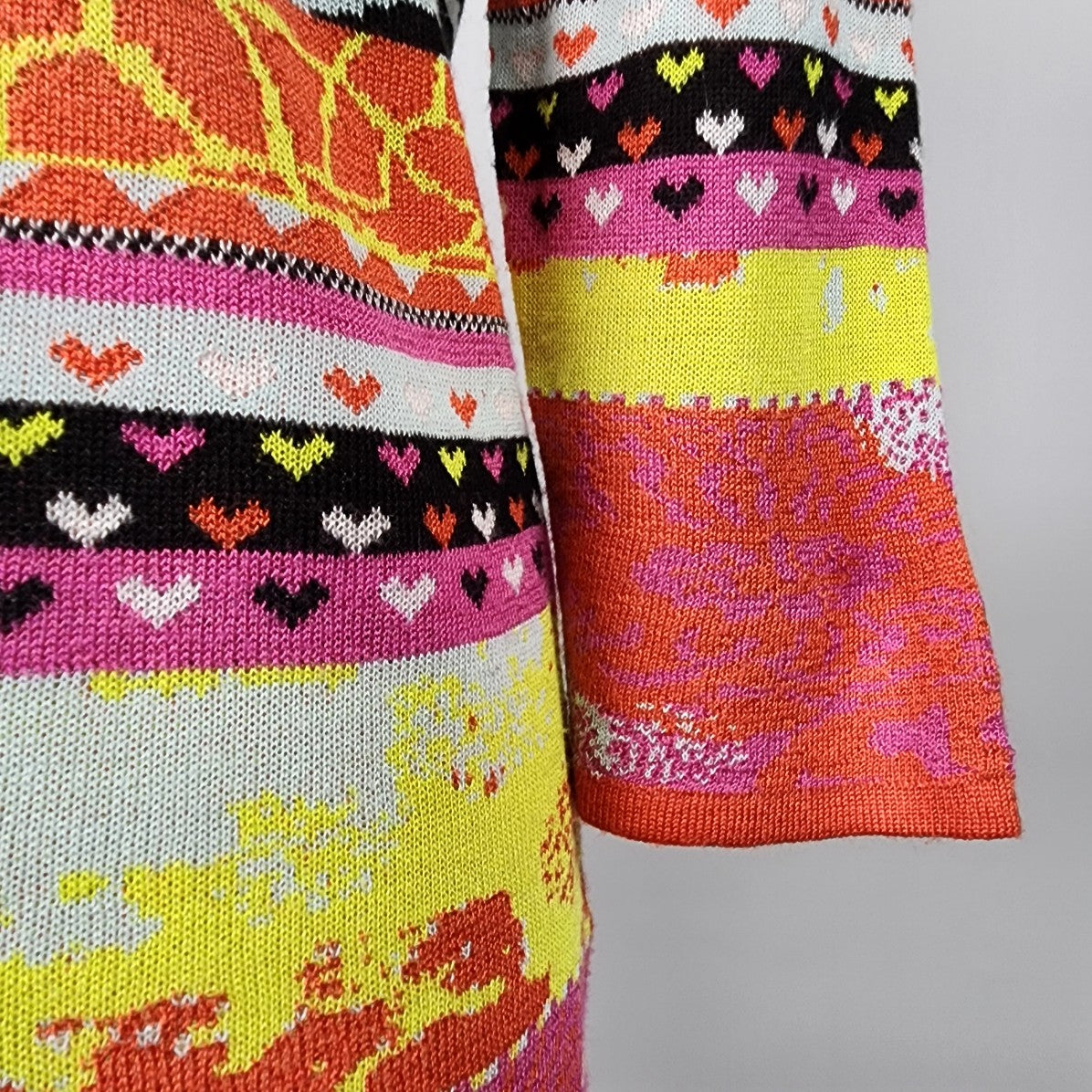 Elena Wang Bright Colored Knit Cardigan Size M