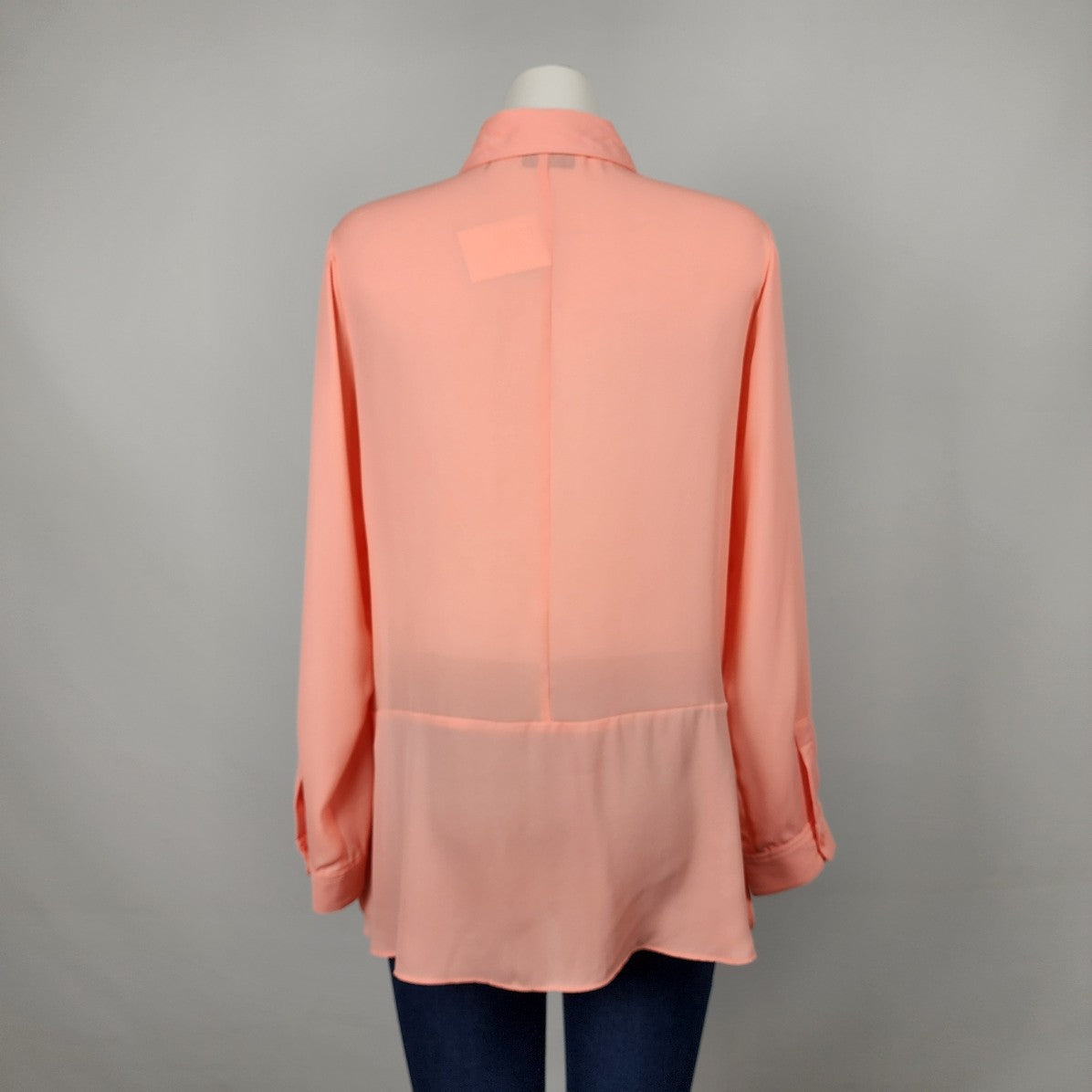 Joan Rivers Coral Long Sleeve Blouse Top Size S/M