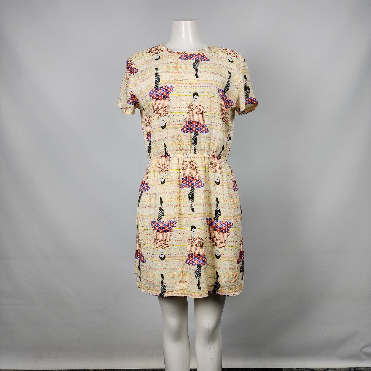 Paul & Joe Sister Yellow Vintage Print Mini Dress Size M