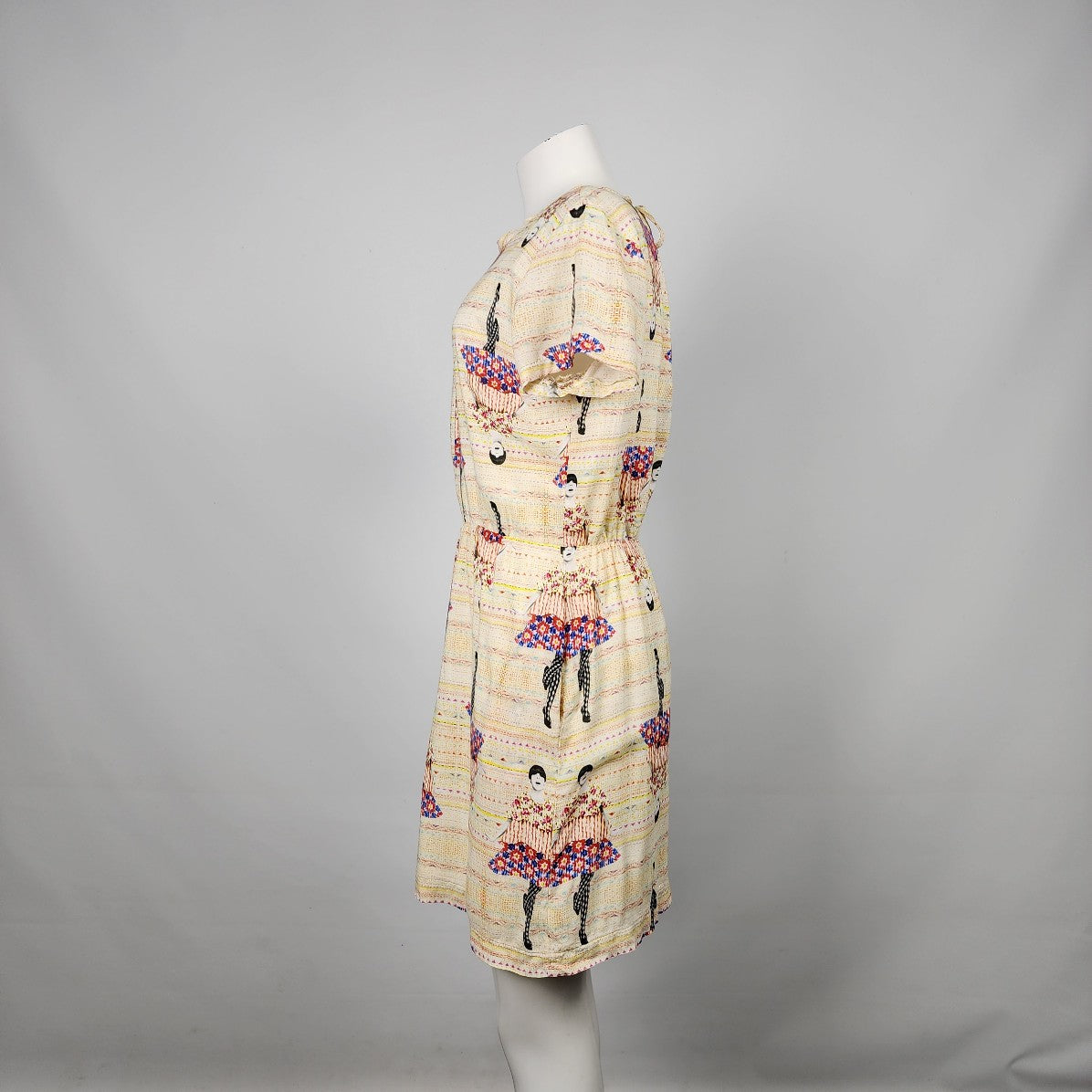 Paul & Joe Sister Yellow Vintage Print Mini Dress Size M