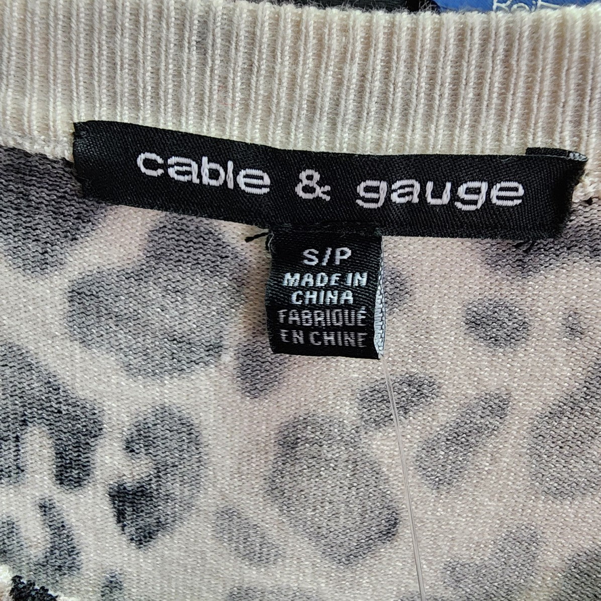 Cable & Gauge Brown & Black Animal Print Cardigan Size S