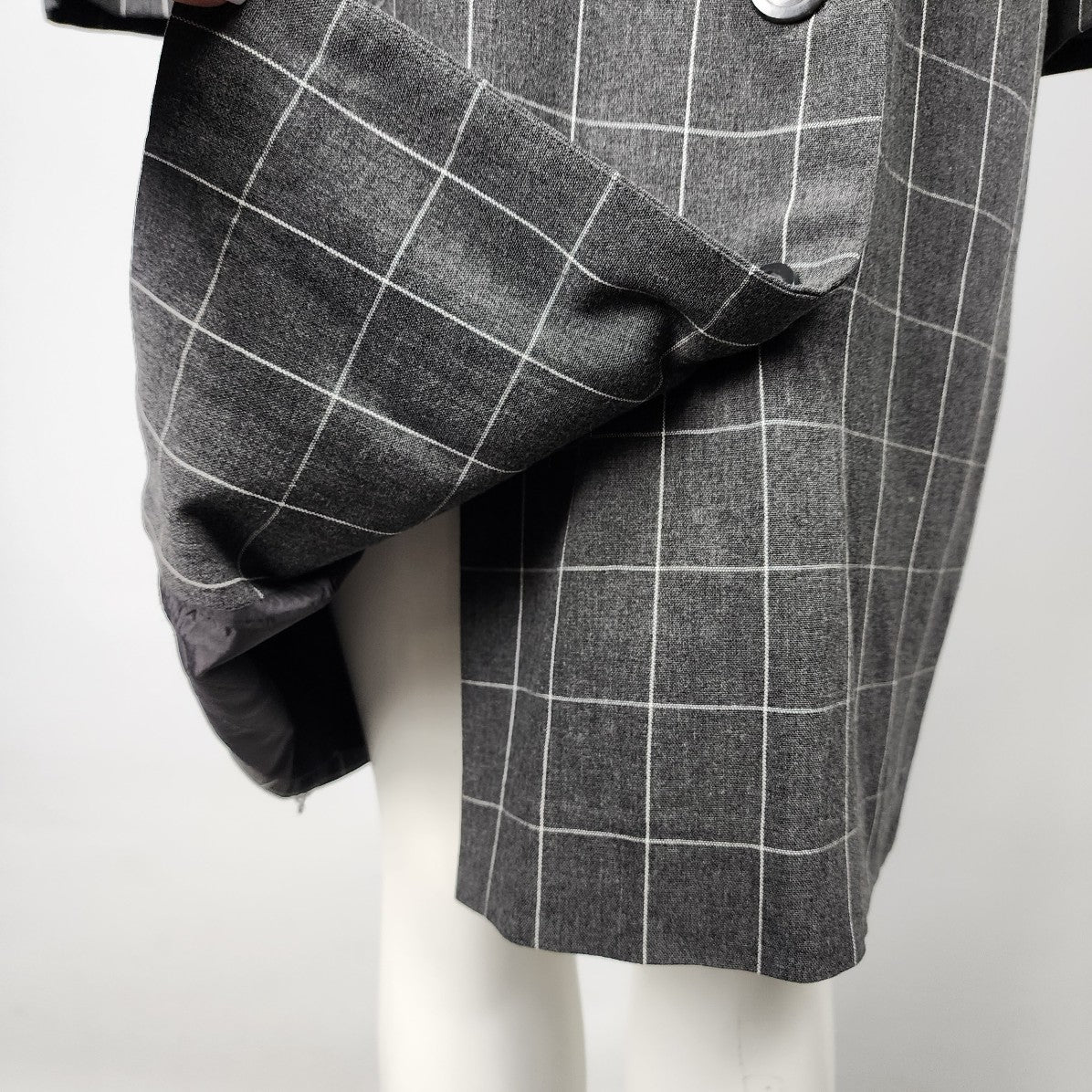 Vintage Liz Clairborne Grey Plaid Button Up Dress Size 12