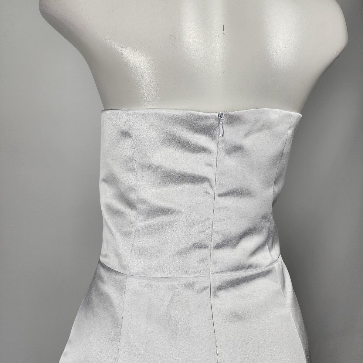 White Satin Jumpsuit Skirted Wedding Dress Size M/L