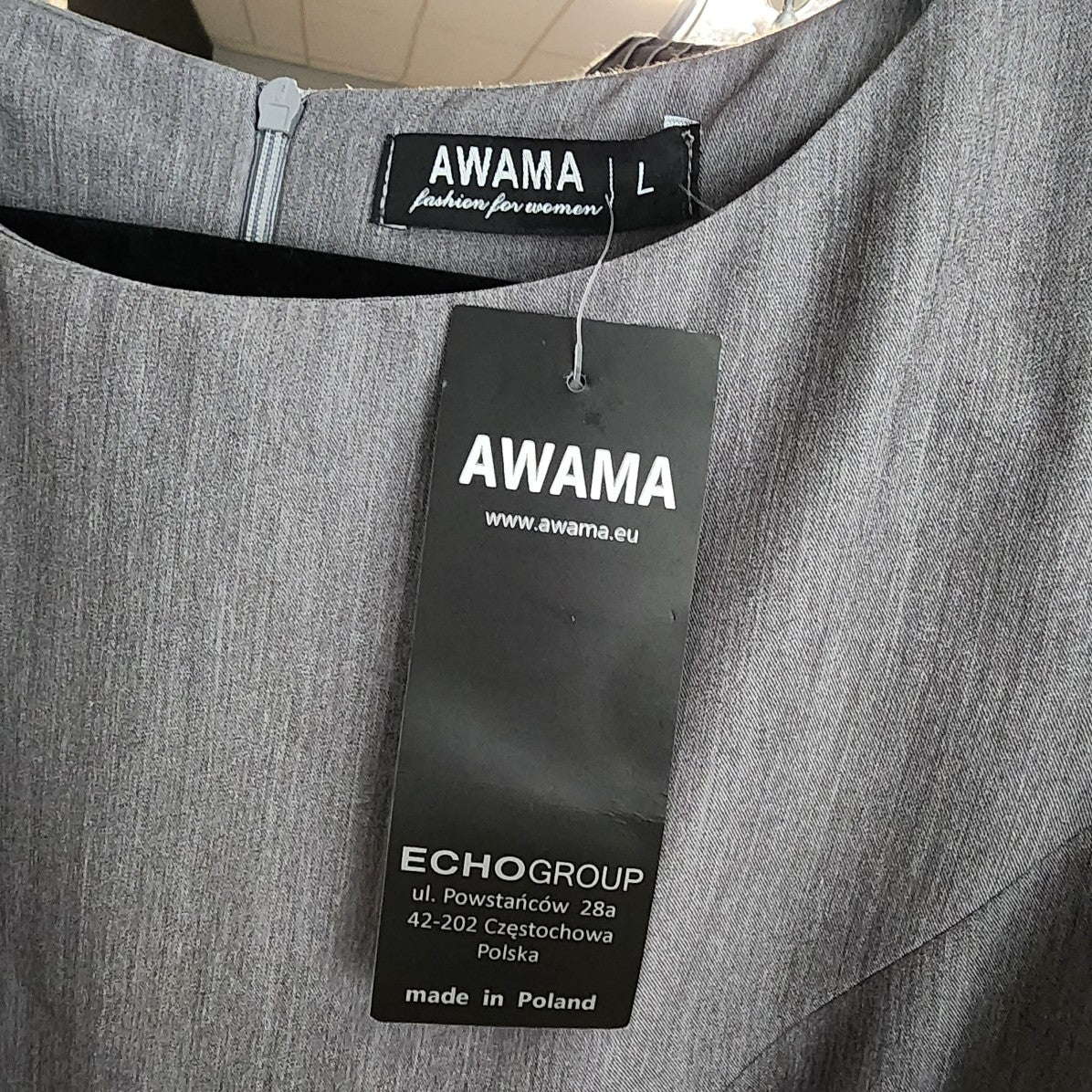 Awama Grey 3/4 Sleeve Fit & Flare Dress Size M/L